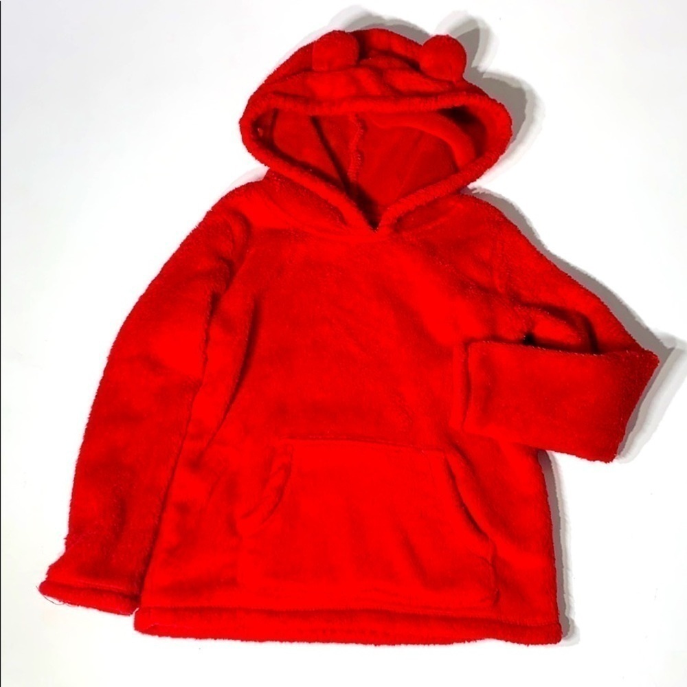 Carterās Fleece Teddy Bear Red Hooded Sweatshirt boy 4T